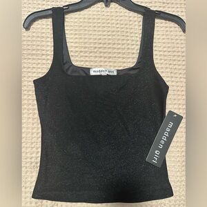 NWT Madden Girl Black Shimmery Tank Top XS